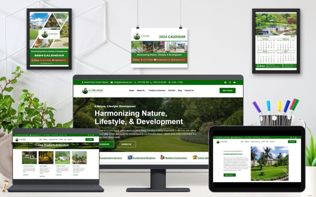 Modern Landscaping Company Website Development for G-Time Group