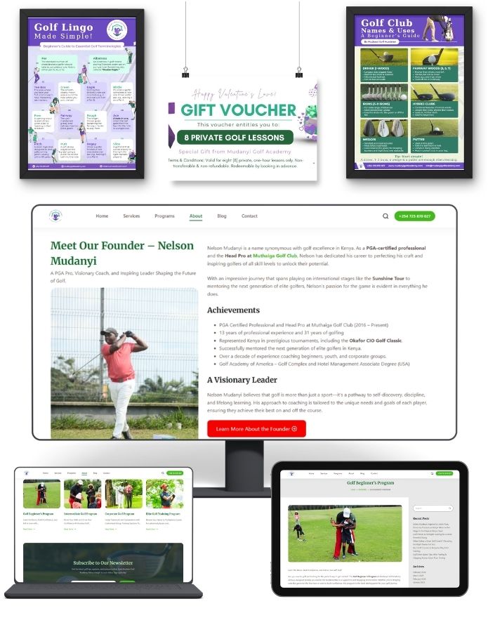 Golf Academy Website Design in Kenya | CubiKode Agency