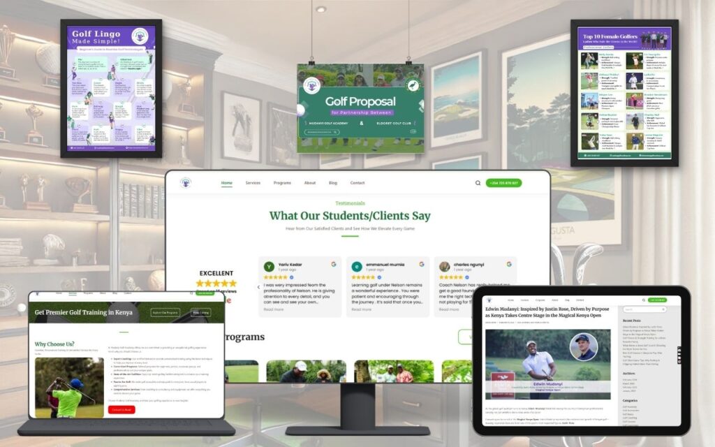 Golf Academy Website Design in Kenya | CubiKode Agency