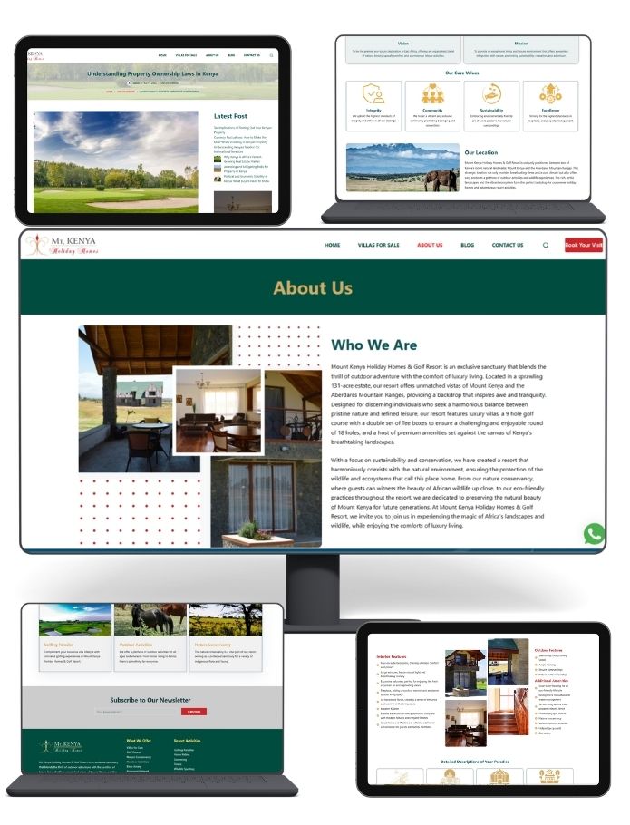 Resort Website Development for Mt. Kenya Holiday Homes & Golf Resort