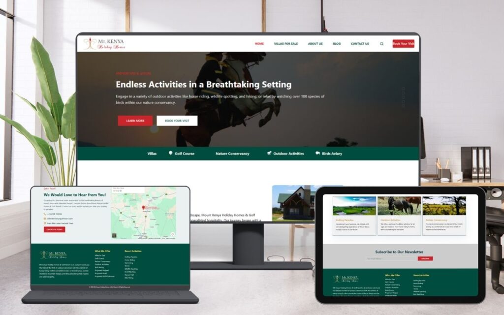 Resort Website Development for Mt. Kenya Holiday Homes & Golf Resort