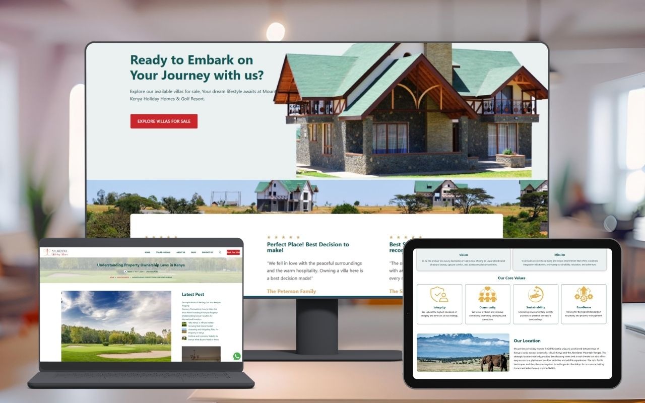 Resort Website Development for Mt. Kenya Holiday Homes & Golf Resort
